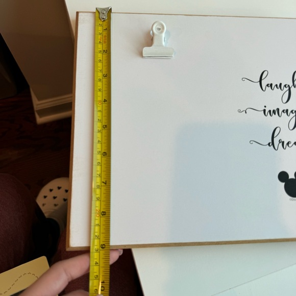 Disney 5” x 7” Photo Holder Board White Mickey Mouse Laugh Imagine Dream - Picture 8 of 8